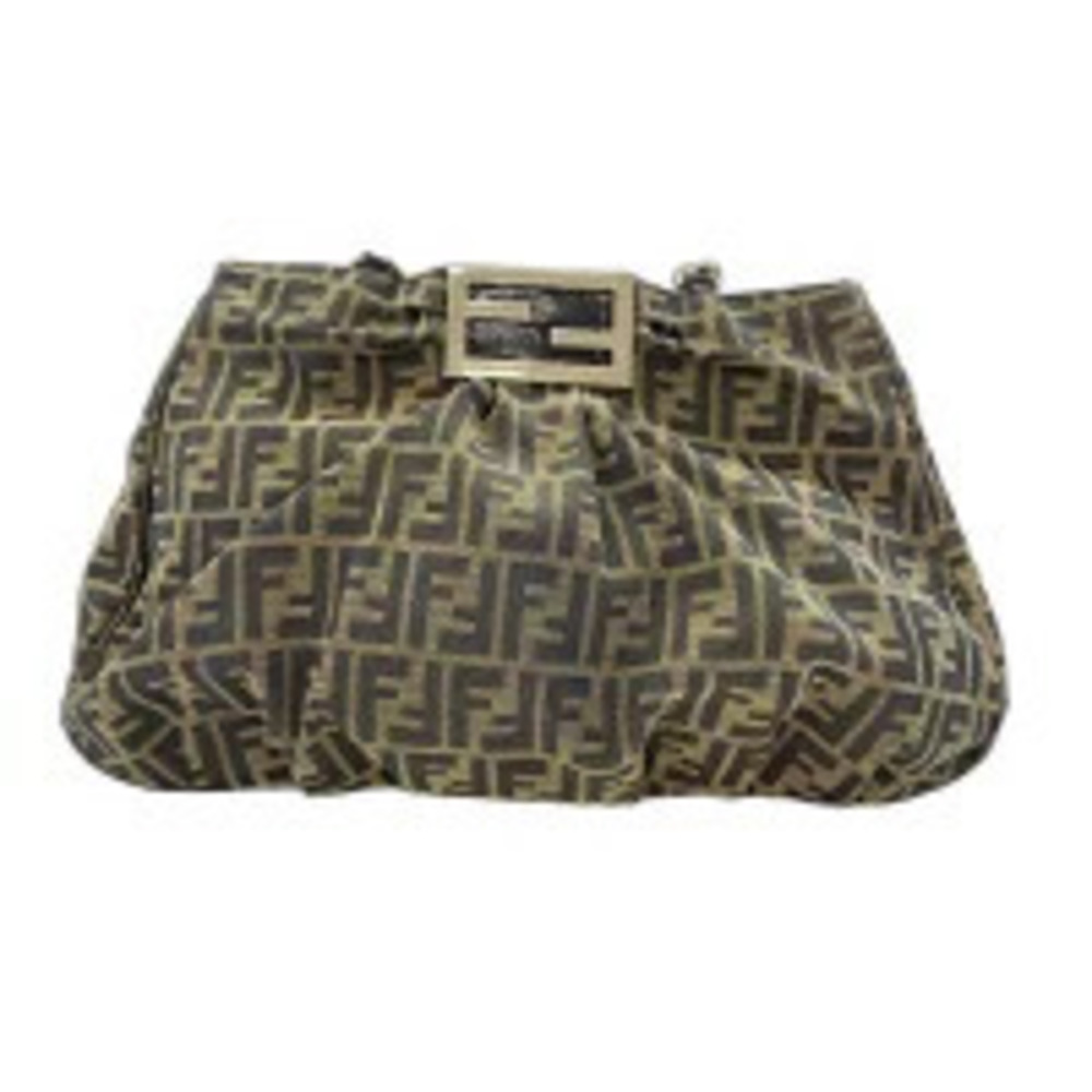 Fendi Canvas Mia Shoulder Bag Brown